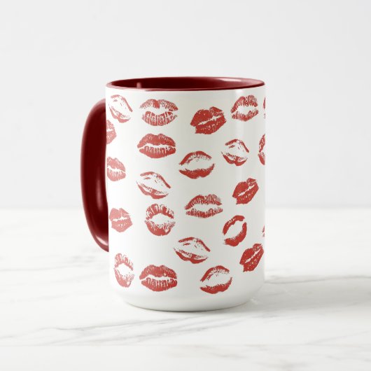 Rote Lippen Tasse (Vorderseite Links)