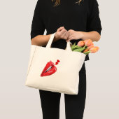 Rote Lippen Totasche Mini Stoffbeutel (Vorderseite (Produkt))