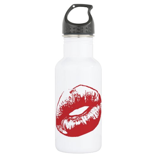 Rote Lippen Trinkflasche (Vorderseite)