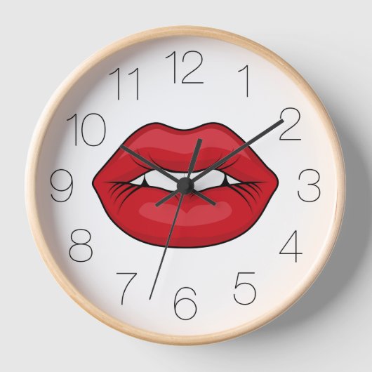 Rote Lippen Uhr (Vorderseite)