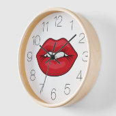 Rote Lippen Uhr (Winkel)
