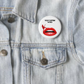 Rote Lippen und Gitarrist-Taste | Patches Button (Beispiel)