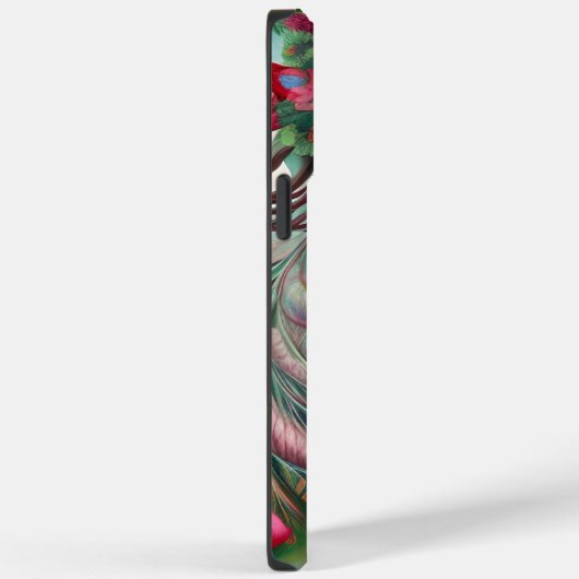 Rote Lippen und Rose Pfau Abstrakt Case-Mate iPhone Hülle (Rückseite / Rechts)