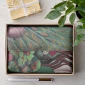 Rote Lippen und Rose Pfau Abstrakt Seidenpapier (Geschenk)