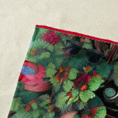 Rote Lippen und Rose Pfau Abstrakt Strandtuch (Beispiel)