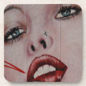 Rote Lippen Untersetzer (Vorderseite)