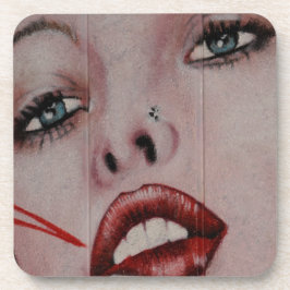 Rote Lippen Untersetzer