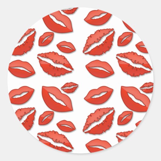 Rote Lippen Valentinstag Aufkleber (Vorderseite)