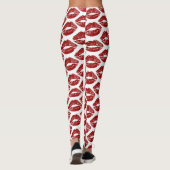 Rote Lippen Valentinstag Leggings (Rückseite)