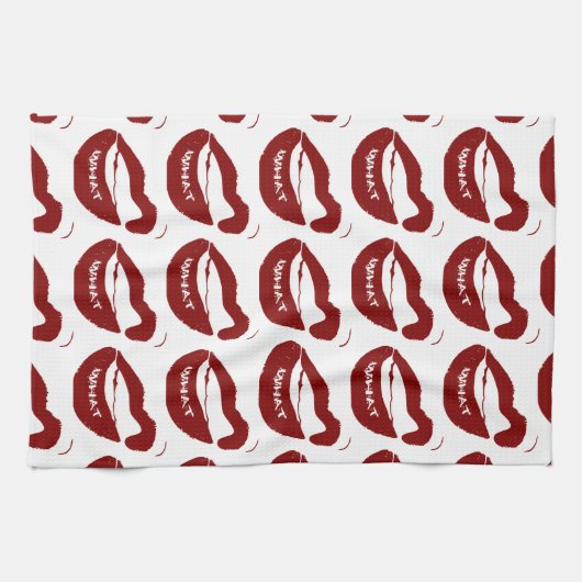 Rote Lippen Was große Zähne sind Handtuch (Horizontal)