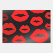 Rote Lippen-Wrapper Geschenkpapier Set (Vorderseite 3)