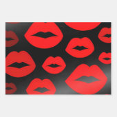 Rote Lippen-Wrapper Geschenkpapier Set (Vorderseite 2)