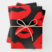 Rote Lippen-Wrapper Geschenkpapier Set (Beispiel)