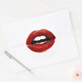 Rote Lippenaufkleber Runder Aufkleber (Umschlag)