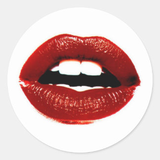 Rote Lippenaufkleber Runder Aufkleber
