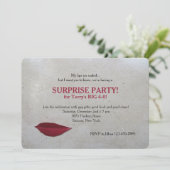 Rote Lippeneinladung Einladung (Stehend Vorderseite)