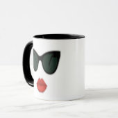 Rote Lippenkuss-Mädchen-Lippenchef-Kaffee-Tasse Tasse (Vorderseite Links)