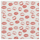 Rote Lippenküsse Stoff (Nahaufnahme)