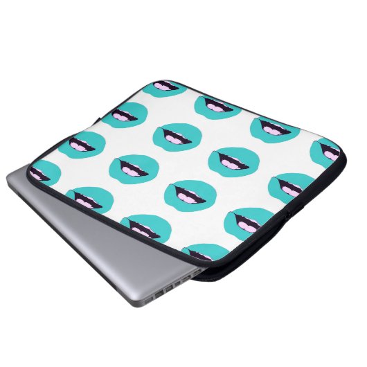 Rote Lippenlaptop-Hülse Laptopschutzhülle (Vorne Knopf)