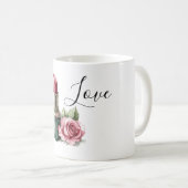 Rote Lippenstift-Blume Kaffeetasse (VorderseiteRechts)
