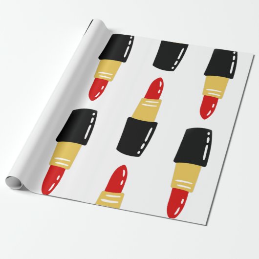 rote Lippenstift-Kugeln Geschenkpapier (Ungerollt)