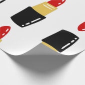 rote Lippenstift-Kugeln Geschenkpapier (Ecke)
