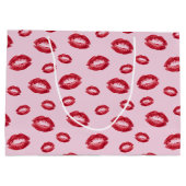 Rote Lippenstift Küsse Große Geschenktüte (Rückseite)