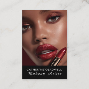 Rote Lippenstift-Makeup-Artist Visitenkarte