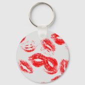 Rote Lippenstiftabdrücke Schlüsselanhänger (Rückseite)