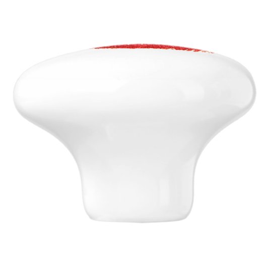 Rote Lippenstiftlippen für Make-up u. Kosmetikfach Keramikknauf (Seitenansicht)