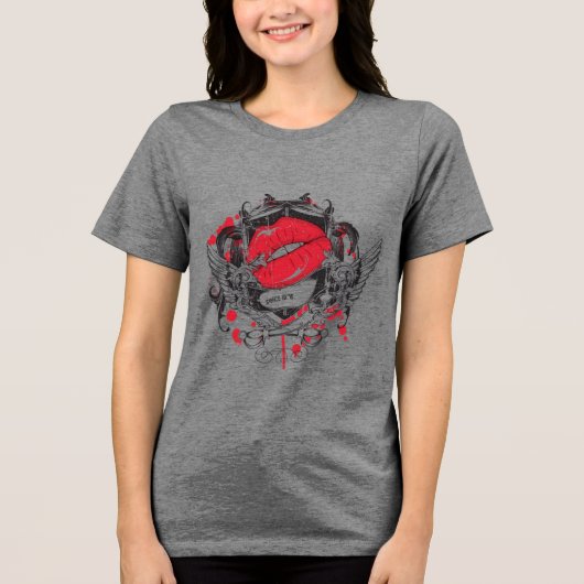 Rote Lips Grafik-T - Shirt (Vorderseite)
