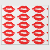 ROTE LIPS KISS WRAPPPAPIER GESCHENKPAPIER (Flach)
