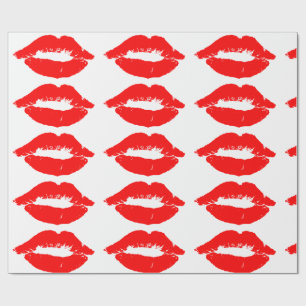 ROTE LIPS KISS WRAPPPAPIER GESCHENKPAPIER