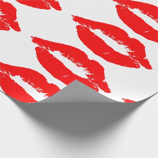 ROTE LIPS KISS WRAPPPAPIER GESCHENKPAPIER (Ecke)