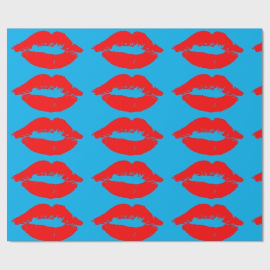 ROTE LIPS KISS WRAPPPAPIER GESCHENKPAPIER (Flach)
