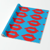 ROTE LIPS KISS WRAPPPAPIER GESCHENKPAPIER (Ungerollt)