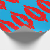 ROTE LIPS KISS WRAPPPAPIER GESCHENKPAPIER (Ecke)