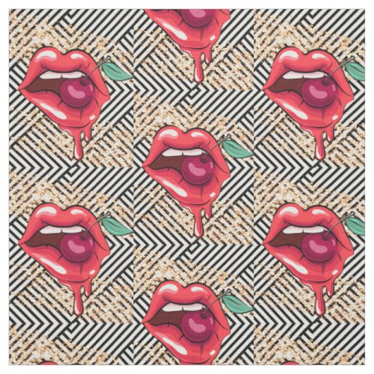ROTE LIPS MIT EINER KERRE STOFF (Muster)