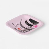 Rote Lips Teller (Gewinkelt)