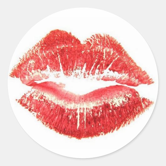 Rote Lipstick Lippen Kiss Sticker (Vorderseite)