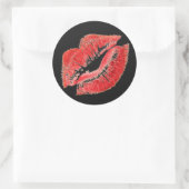 Rote Lipstick Lippen Kiss Sticker (Tasche)