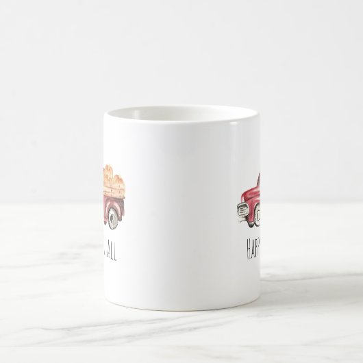 Rote LKW-Kürbis-Tasse - "glücklicher Fall, Sie " Kaffeetasse (Mittel)