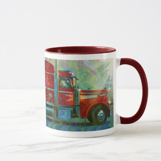 ROTE LKW-LKW BIG RIG KAFFEE-TASSE TASSE (Rechts)