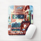 ROTE LKW-LKW-TREIBER Mousepad (Mit Mouse)