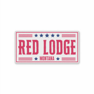 ROTE LODGE MONTANA - Sterne & Streifen Aufkleber
