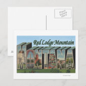 Rote Lodge Mountain, Montana Postkarte (Vorne/Hinten)