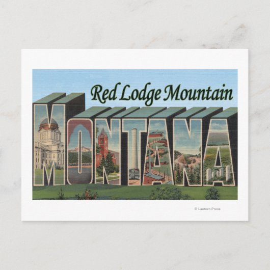 Rote Lodge Mountain, Montana Postkarte (Vorderseite)