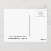 Rote Lodge Postkarte (Rückseite)