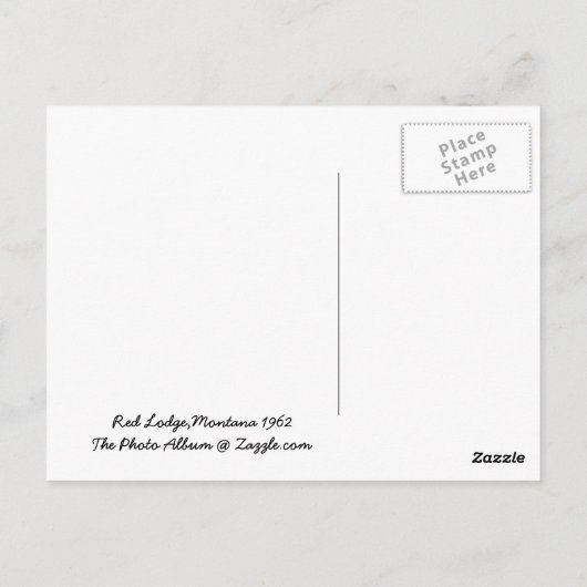 Rote Lodge Postkarte (Rückseite)