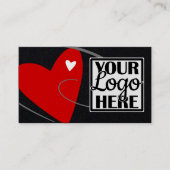 Rote Logo-Vorlage mit Liebe-Herz-Kreislauf-System Visitenkarte (Vorderseite)